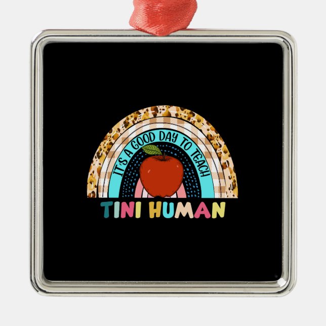 Ornamento De Metal Professor É Um Bom Dia Ensinar Tini Humano (Frente)