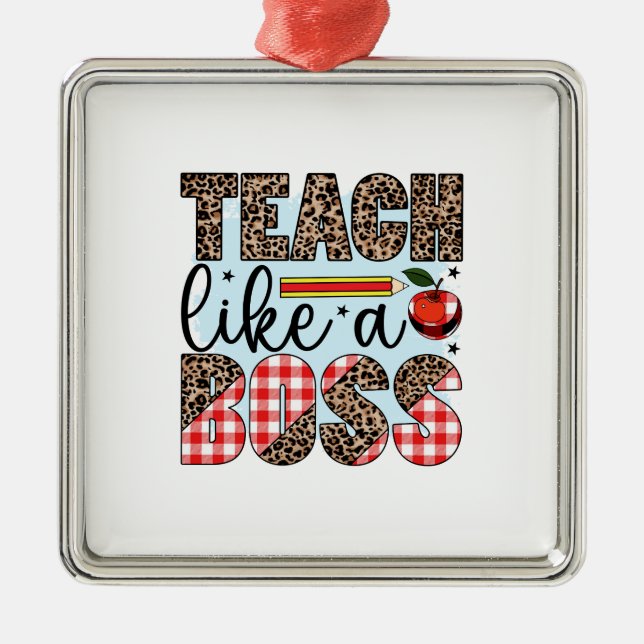 Ornamento De Metal Professor Ensina Como Chefe (Frente)