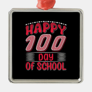 Ornamento De Metal Professor Feliz 100 Dias De Escola