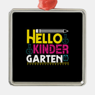 Ornamento De Metal Professor Hello Kinder Garten