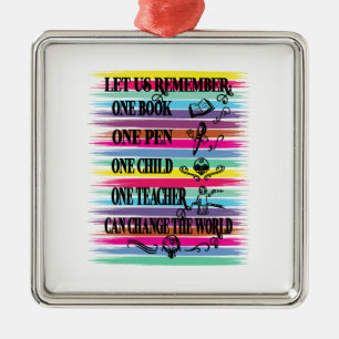 Ornamento De Metal Professor pode mudar o mundo