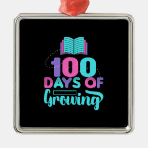 Ornamento De Metal Professora 100 Dias De Crescimento