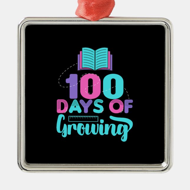 Ornamento De Metal Professora 100 Dias De Crescimento (Frente)