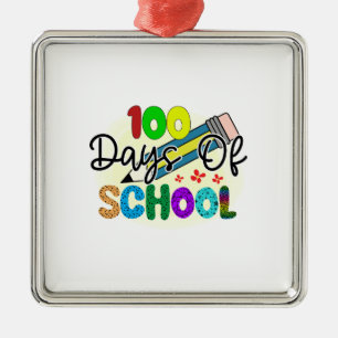 Ornamento De Metal Professora 100 Dias De Escola