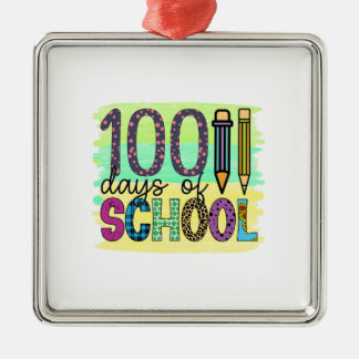 Ornamento De Metal Professora 100 Dias De Escola