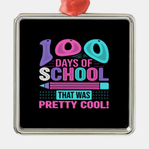 Ornamento De Metal Professora 100 Dias De Escola Que Foi Bonito