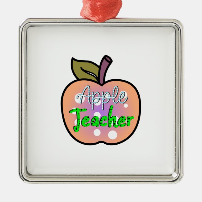 Ornamento De Metal Professora da Apple (Frente)
