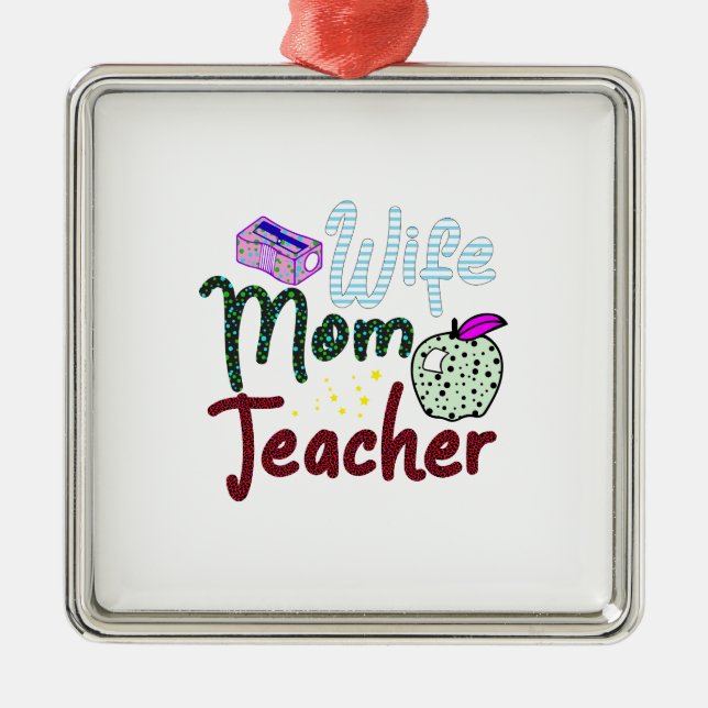 Ornamento De Metal Professora da Mãe Esposa (Frente)