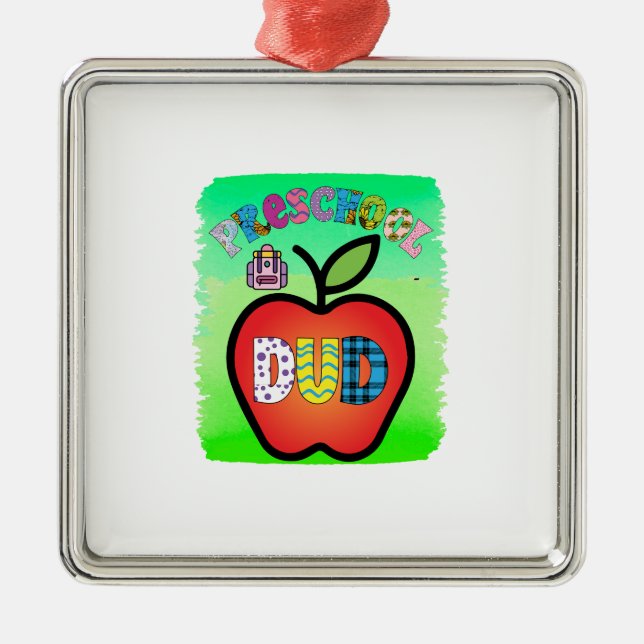 Ornamento De Metal Professora do Preschool Dud (Frente)