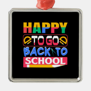 Ornamento De Metal Professora Feliz Em Voltar À Escola