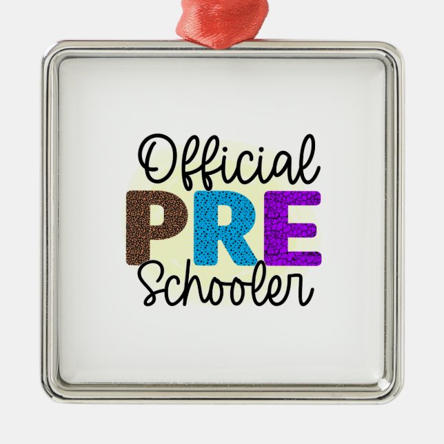 Ornamento De Metal Professora Pré-escolar Oficial (Frente)
