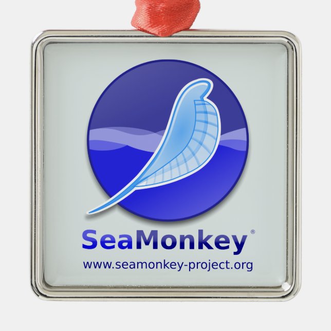 Ornamento De Metal Projeto de SeaMonkey - logotipo vertical (Frente)