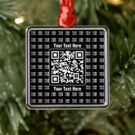 Ornamento De Metal Promotional QR code (editable) plus Logo Pattern
