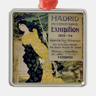 Ornamento De Metal Propaganda para 'o International Exhibi de Madrid