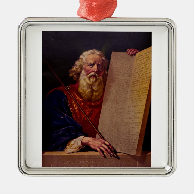 Ornamento De Metal Prophet Moses on Mount Sinai – High-Fidelity Epic  (Frente)