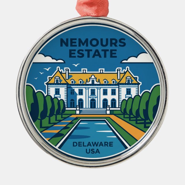 Ornamento De Metal Propriedade Nemours EUA (Frente)
