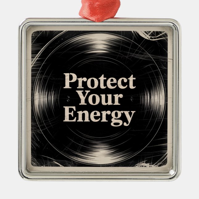 Ornamento De Metal Protect Your Energy (Frente)