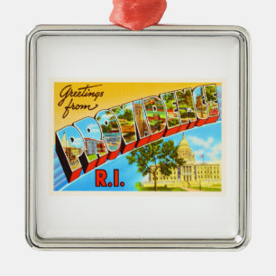 Ornamento De Metal Providência Rhode - lembrança das viagens vintag