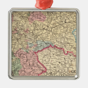 Ornamento De Metal Prússia, mapa dos Estados Alemães
