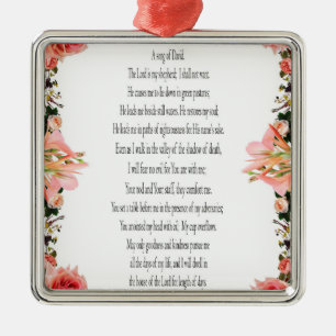 Ornamento De Metal Psalm 23 Song David, Rosa Rosa Rosa Rosa, Ornament