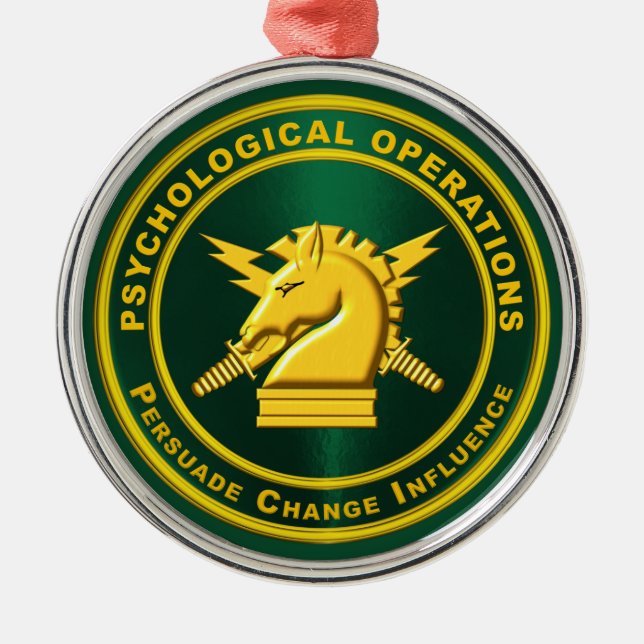 ORNAMENTO DE METAL PSIOPS DE OPERAÇÕES PSICOLÓGICAS (Frente)