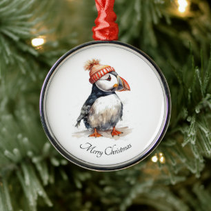 Ornamento De Metal Puffin de feliz