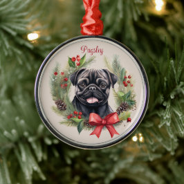 Ornamento De Metal Pug Christmas Pet Memorial Dog Breed
