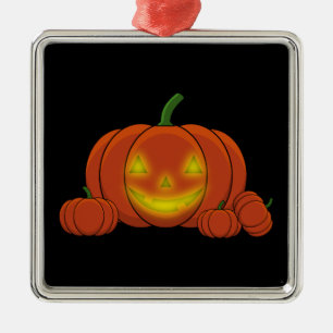 Ornamento De Metal Pumpkin brilhante Jack-o'-Lanterna
