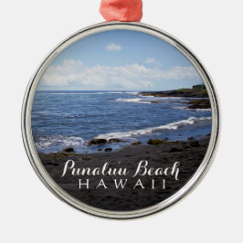 Ornamento De Metal Punalu'u Black Sand Beach Hawaii - Pinta Digital d