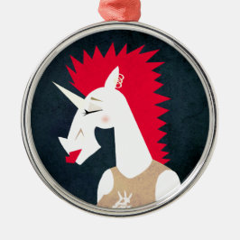 Ornamento De Metal Punk Rock Unicorn