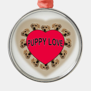 Ornamento De Metal Puppy Love