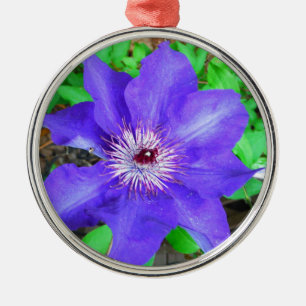 Ornamento De Metal Purple Clematis Flower