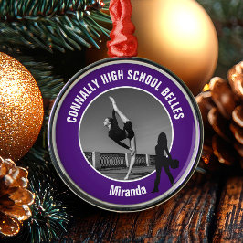 Ornamento De Metal Purple Drill Team Dancer Photo Christmas