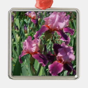 Ornamento De Metal Purple Irises Primavera Floral