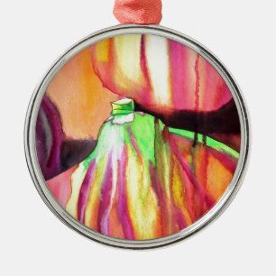 Ornamento De Metal Púrpura Figos originais pintura à água