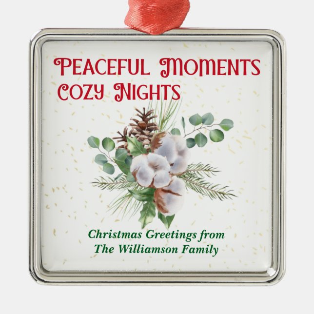 Ornamento De Metal Pussy Willow Catkin Bouquet Christmas (Frente)