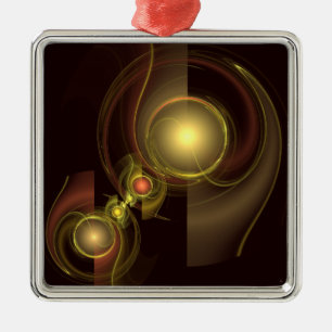 Ornamento De Metal Quadrado de Abstrato de Conexão Estimada