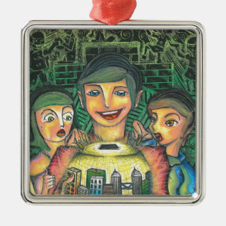 Ornamento De Metal Quadrado decorativo