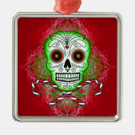 Ornamento de metal quadrado dos bastões do crânio