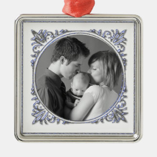 Ornamento De Metal Quadro azul