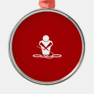 Ornamento De Metal Quads - Branco - Fundo Vermelho - Tenors Baby!