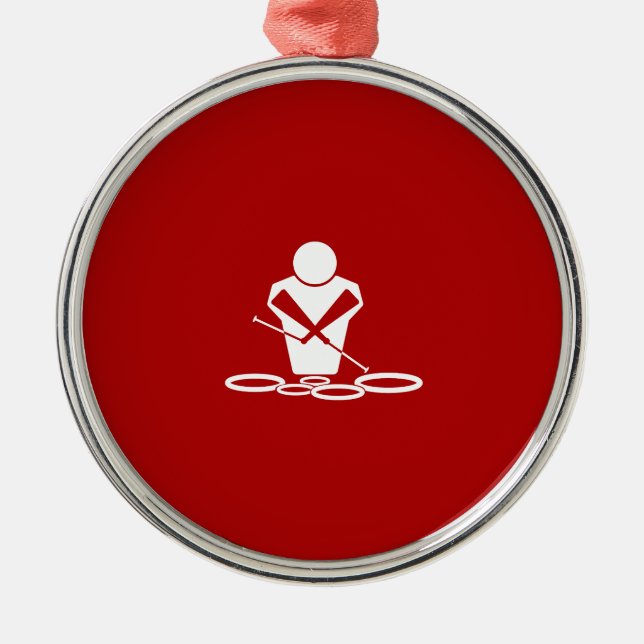 Ornamento De Metal Quads - Branco - Fundo Vermelho - Tenors Baby! (Frente)