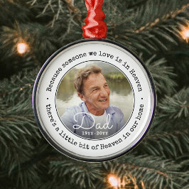 Ornamento De Metal Qualquer Memorial de Foto de alguém no Céu Simples