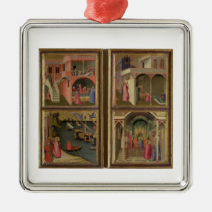 Ornamento De Metal Quatro cenas da vida de São Nicolau: NIC do St.