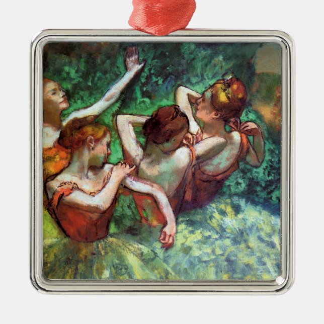 Ornamento De Metal Quatro Dançarinos de Degas (Frente)