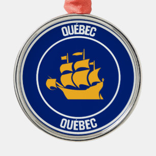 Ornamento De Metal Quebec City Round Emblem