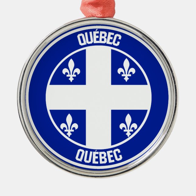 Ornamento De Metal Quebec Round Emblem (Frente)