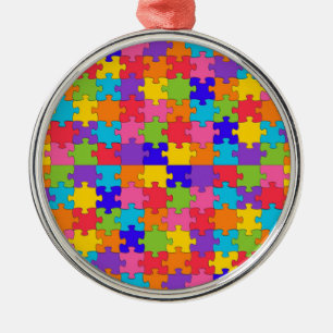 Ornamento De Metal quebra-cabeça de autismo