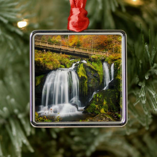 Ornamento De Metal Quedas | Triberg Waterfall, Alemanha (Árvore)
