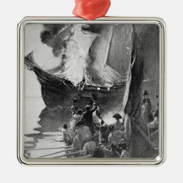 Ornamento De Metal Queimadura do Gaspee (Frente)